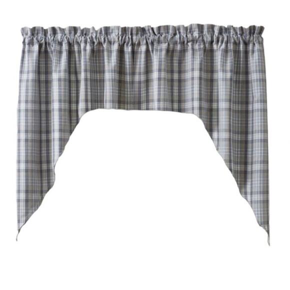 Park Designs Hartwick Swags 72”x36” Ticking Farmhouse Country Gray Tan White NEW - Picture 2 of 10